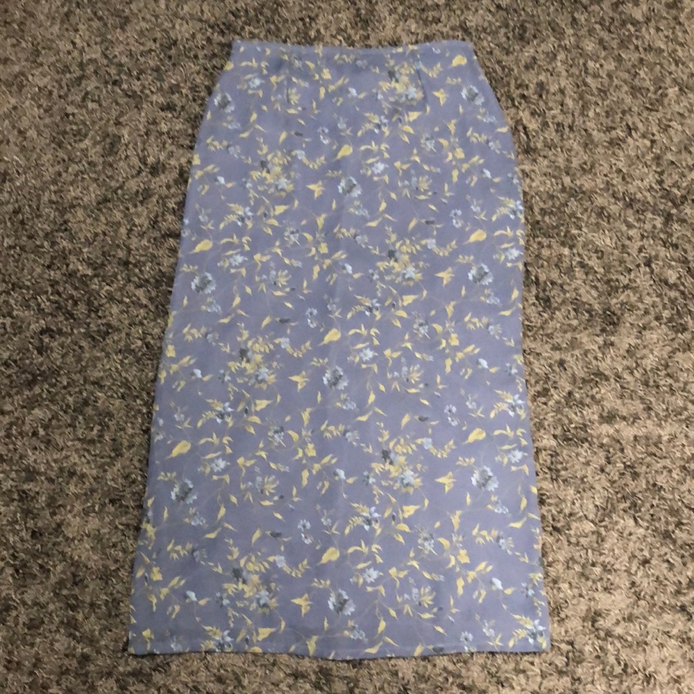 Old Navy Ankle Length Blue Flower Print Skirt